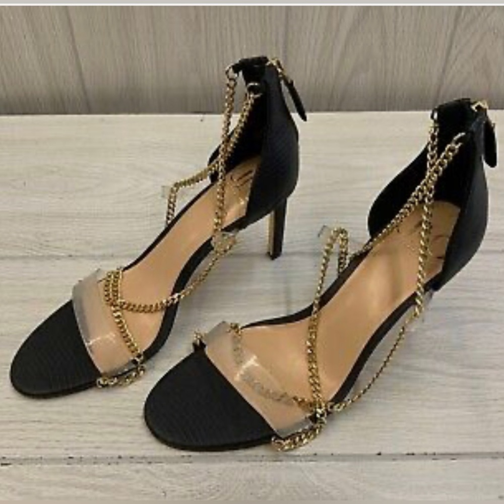 Chain black jlo heels